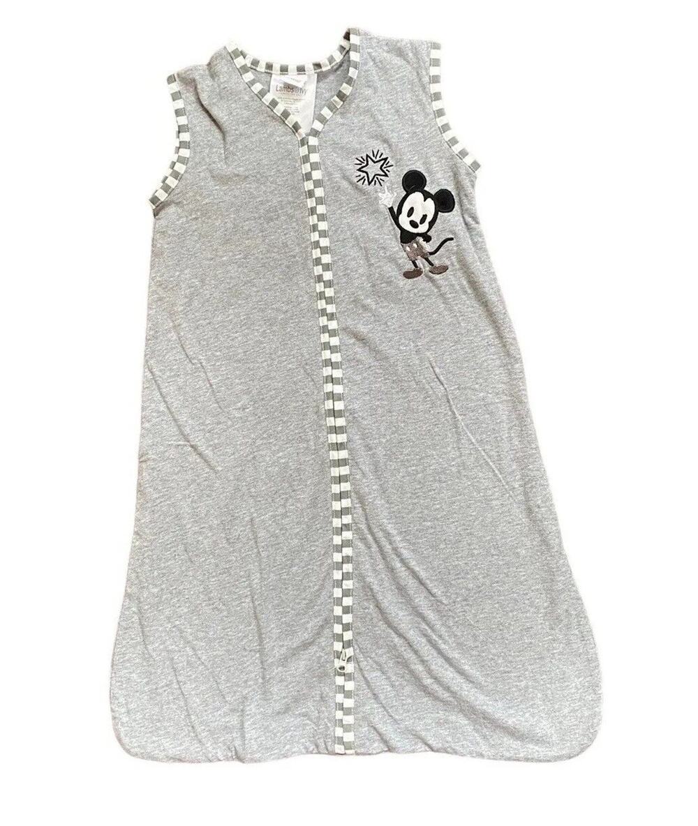 Lambs & Ivy Mickey Mouse Wearable Baby Blanket Wrap Gray White Disney Sleeper